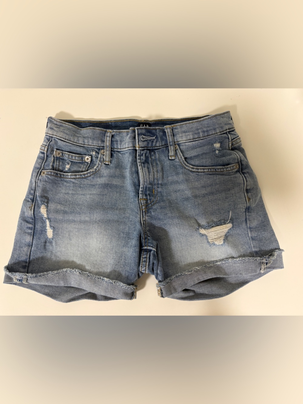 Gap Light/Med Wash Denim Distressed Women's Shorts